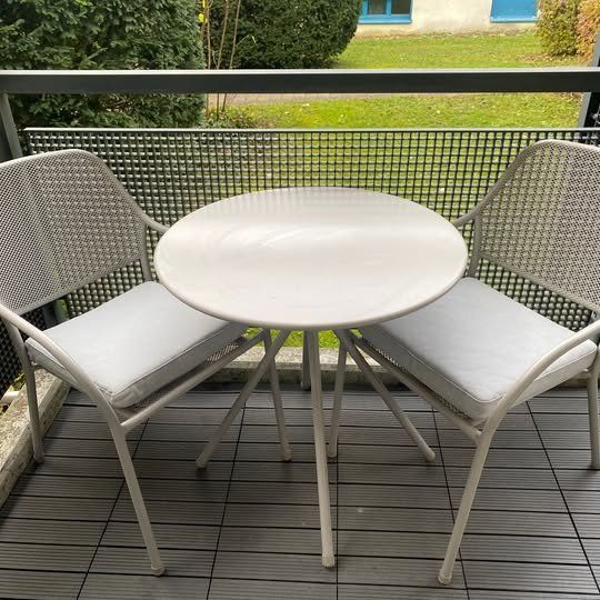 Buybyroom Bistrotisch Mit 2 Stühlen Schwarz - Balkonmöbel Set Für 2 Personen - Gartenmöbel Klein
