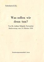 Radiovortrag / Broschüre 12-seitig, Dr. Arthur Schmid, 1952