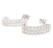 Steck-Creolen: 750 Weissgold, 40 Diamanten 1.03ct, 2790.-