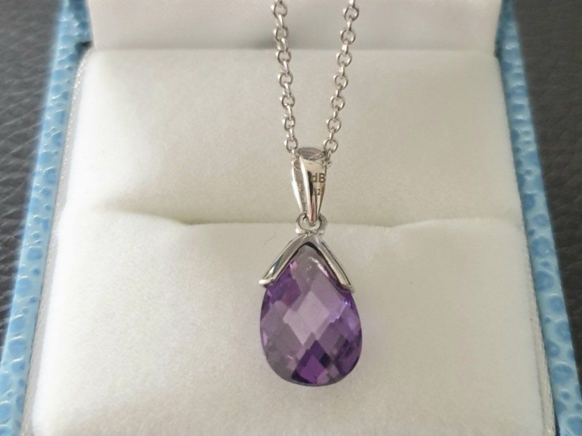 Anhänger: Silber 925 Anhänger - Tropfenform Amethyst – Neu und originalverpackt aus Uetikon am See von Coralreef 2