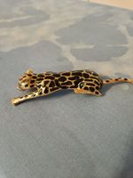 Elegante Vintage Leopard Brosche, goldfarben