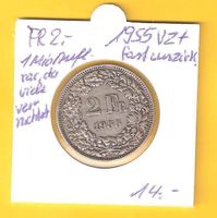 Fr. 1.- 1955 vz+/fast unz./Ag 0.835/10gr/nur 194'000 Auflage