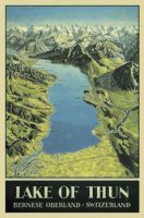 Blechschild-LAKE OF THUN-BERNER OBERLAND