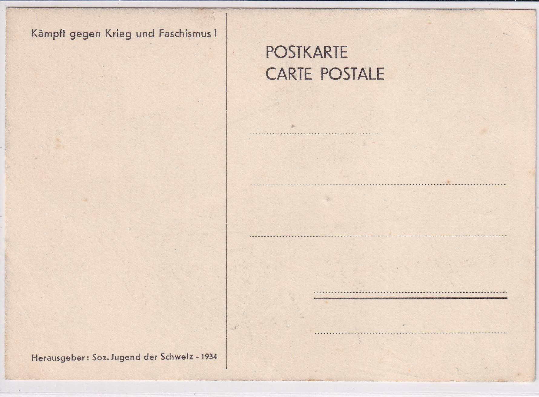 Cartoline postali: Krieg dem Kriege /bi – Usato da Hombrechtikon venduto da Rudolf07 1