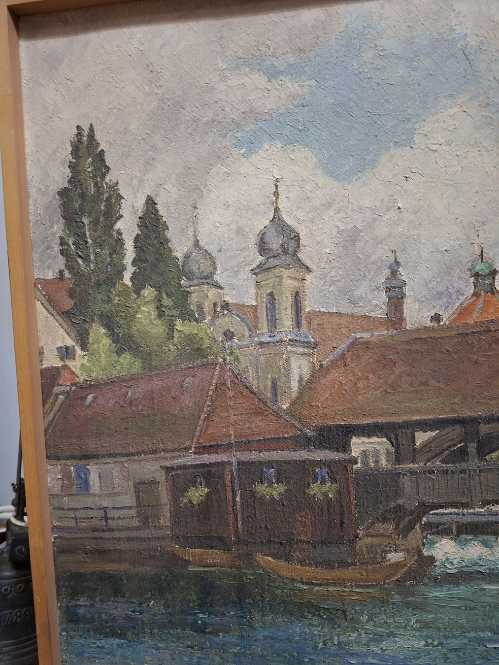 Dipinti: Gemälde "Brücke Luzern" von C. Sodeur,  – Usato da Grossdietwil venduto da hufi10 2