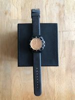 Armbanduhr schwarz/orange Stainless Steel