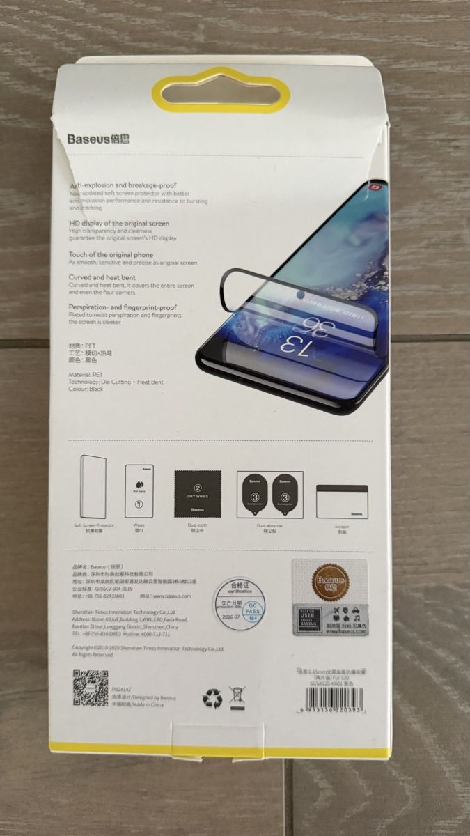 Ritocchi & pellicole di protezione: Baseus Samsung S20 Screen Protector - New in Box – Nuovo e nell'imballaggio originale da Gebenstorf venduto da D0minika 2