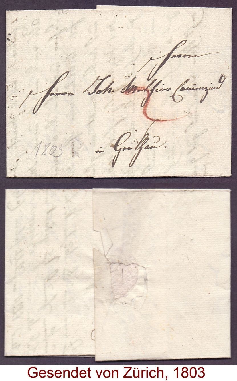 Alle Briefmarken: Faltbrief Vorphila 1803 – Gebraucht aus Flamatt von samowarow