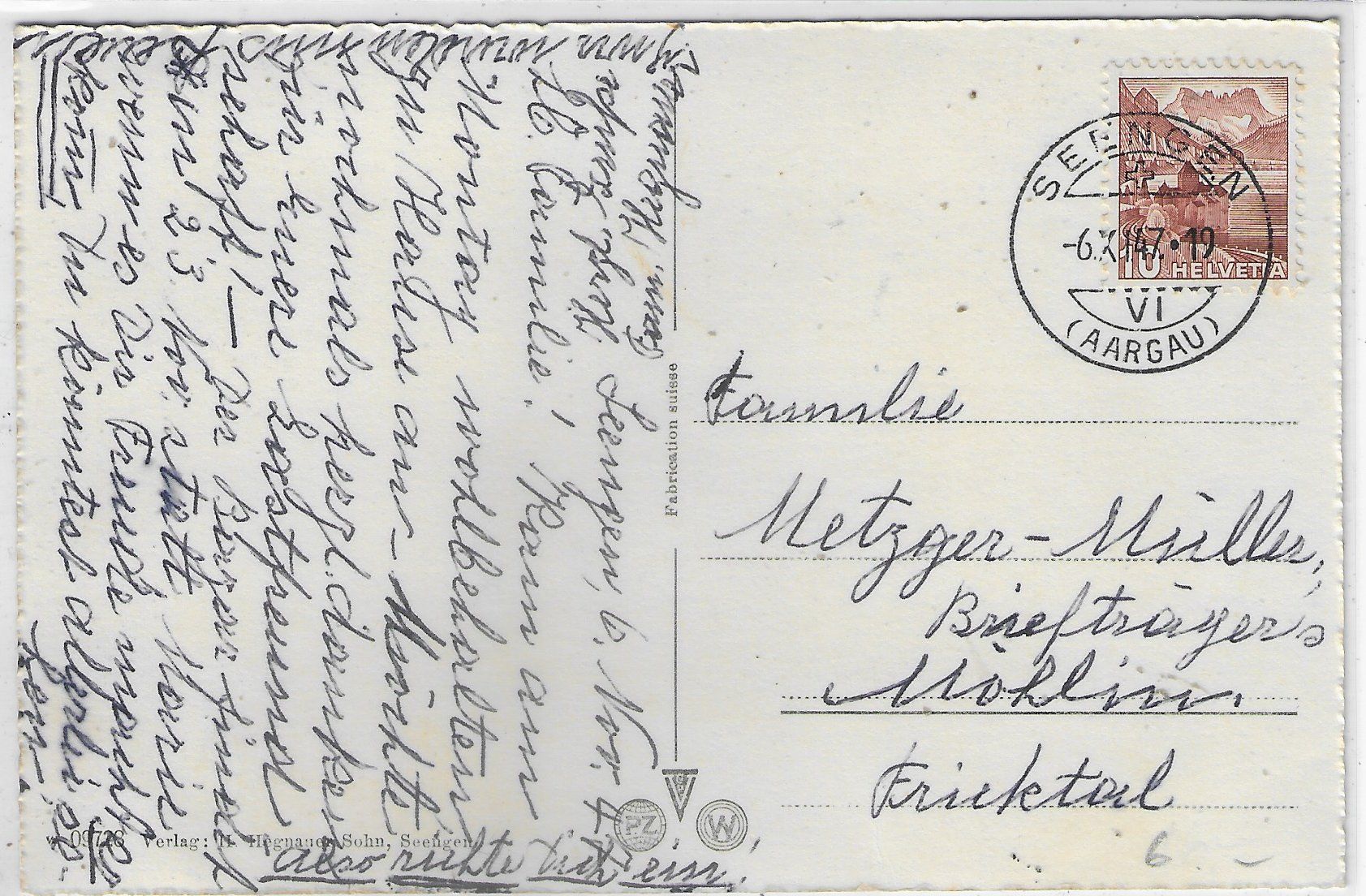 Cartoline postali: Seengen und die Alpen – Usato da Ettingen venduto da Kartenplanet 1