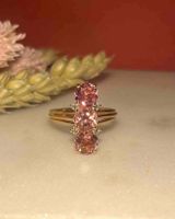 Bague or 18 carats tourmalines diamants