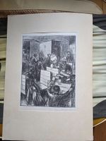 Zeichnung Jaques Berger  1945  Postbüro PTT Lithographie