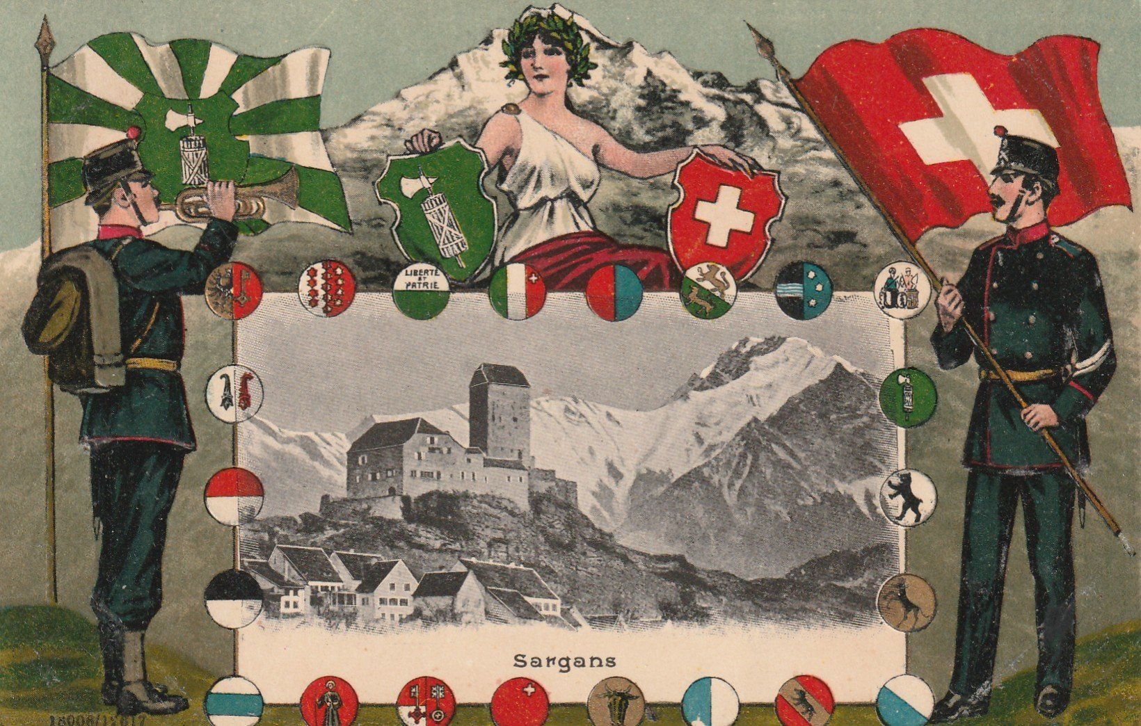 Cartoline postali: Sargans Prägekarte – Usato da Rorschacherberg venduto da fratovi2