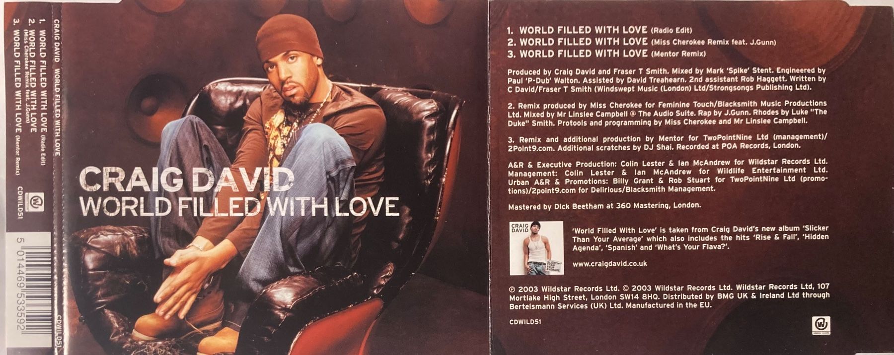 CD: CRAIG DAVID - WORLD FILLED WITH LOVE – Usato da Poliez-Pittet venduto da Newtown-Records