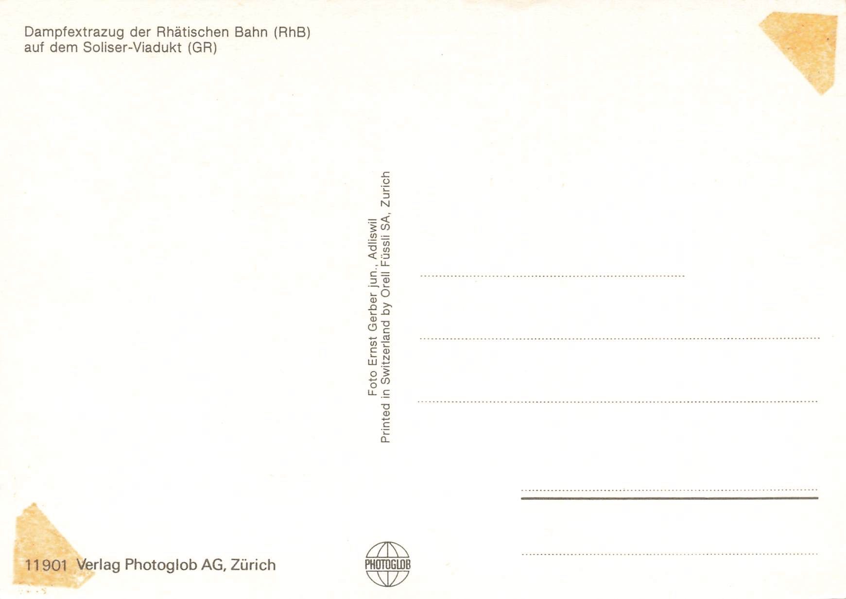 Cartoline postali: Soliser-Viadukt GR – Rhätische Bahn, Dampfextrazug – Usato da Biasca venduto da Blenio71 1