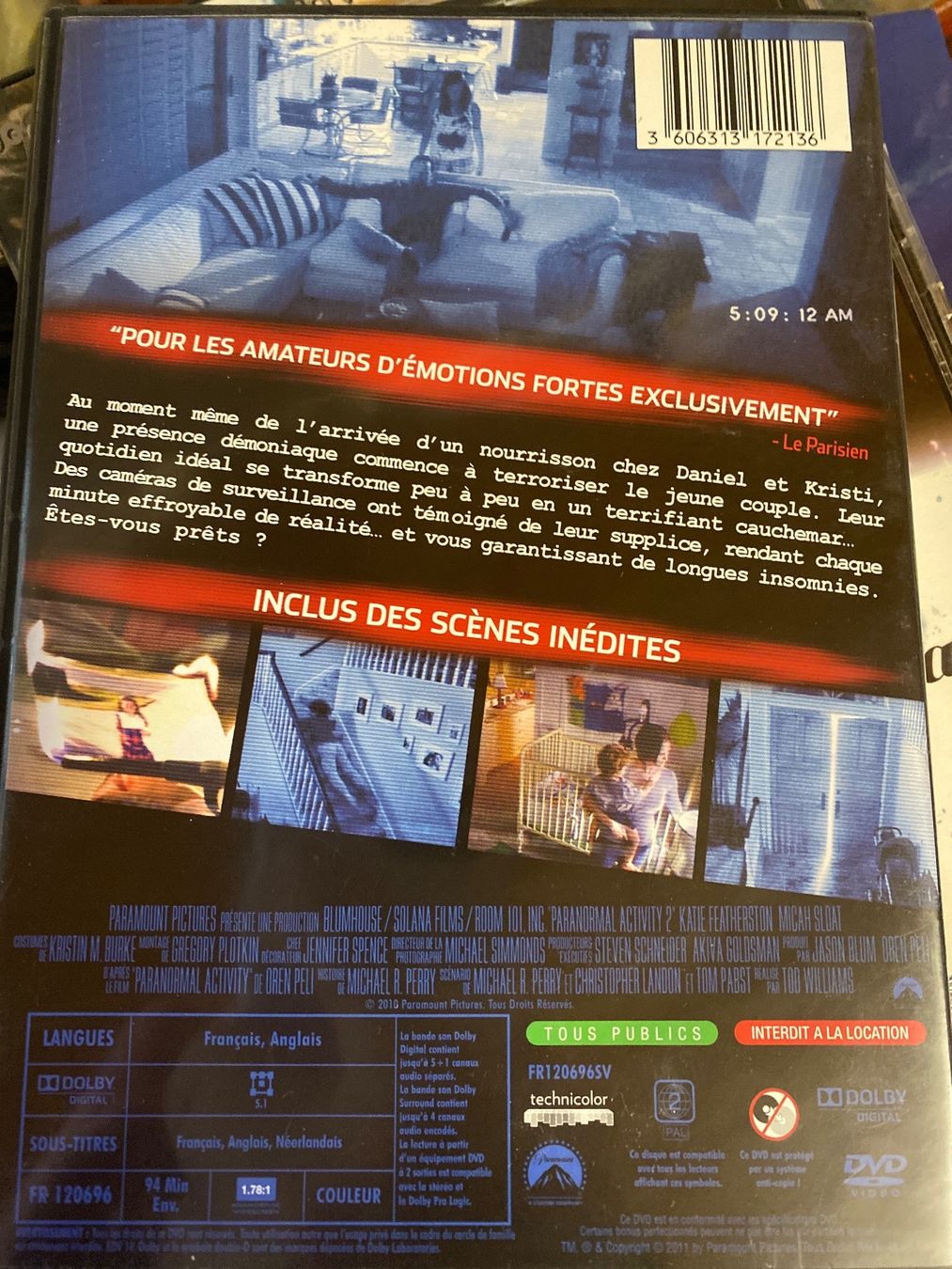 Tutti i DVDs: Paranormal Activity 2 - Version Longue Non Censurée - dvd – Usato da Le Brassus venduto da cinema13 1