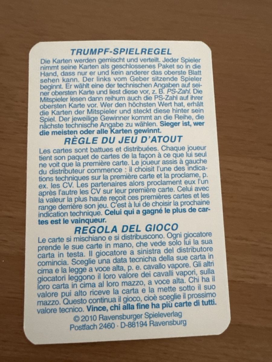 Giochi: Super Trumpf Streetfighter Karten   Quartett  – Usato da Zürich venduto da Smarties13 2