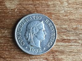 5 Rappen 1933 Schweiz Münze, Sammlerstück