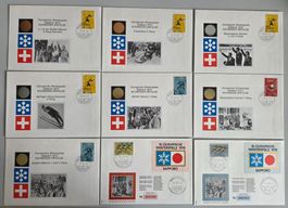 Sapporo 1972 Olympiade: Schweizer Erfolge, 9 Kuverts