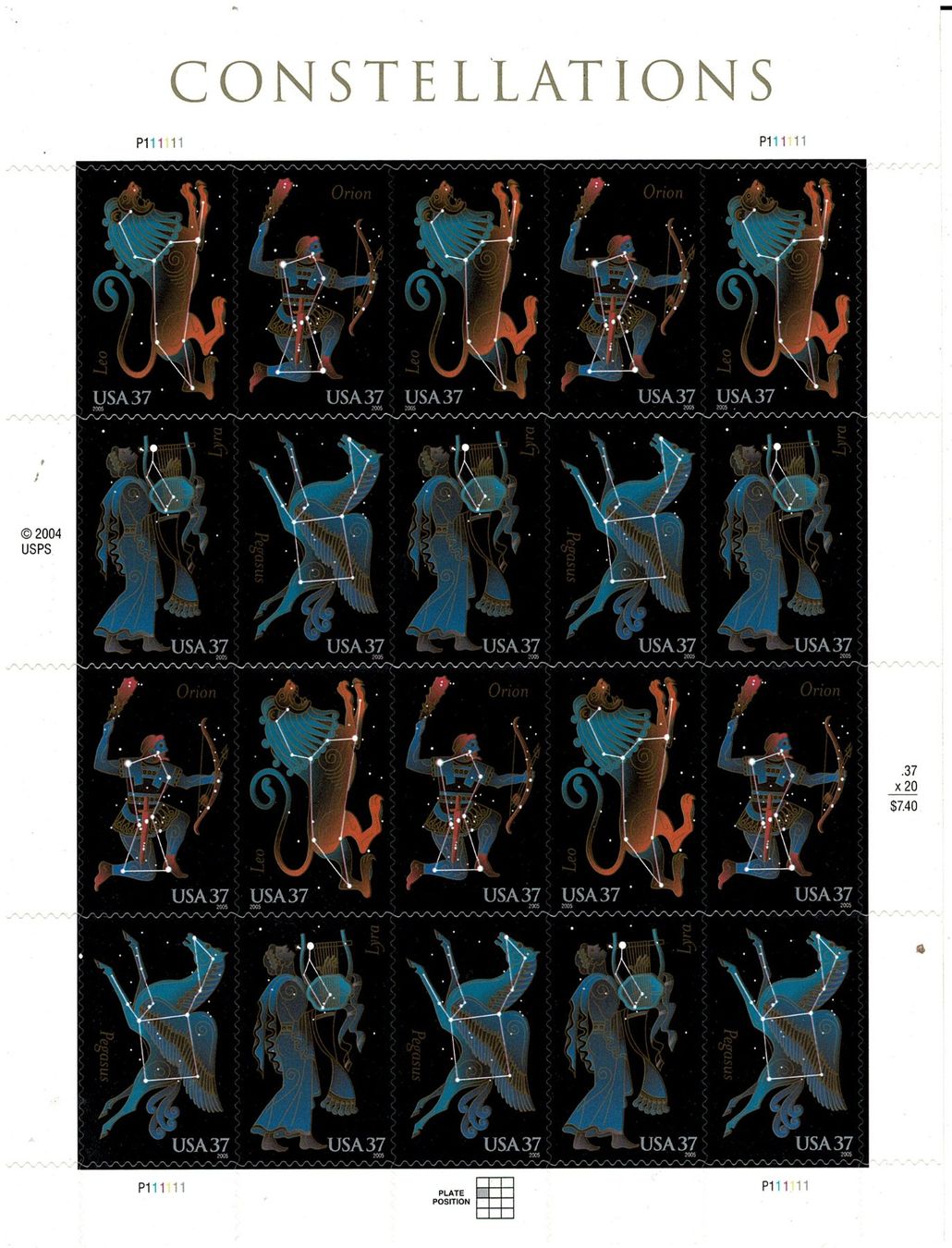 Tutti i francobolli: USA Constellations 1 KB ** – Nuovo (secondo la descrizione) da Lausanne venduto da Whorvath