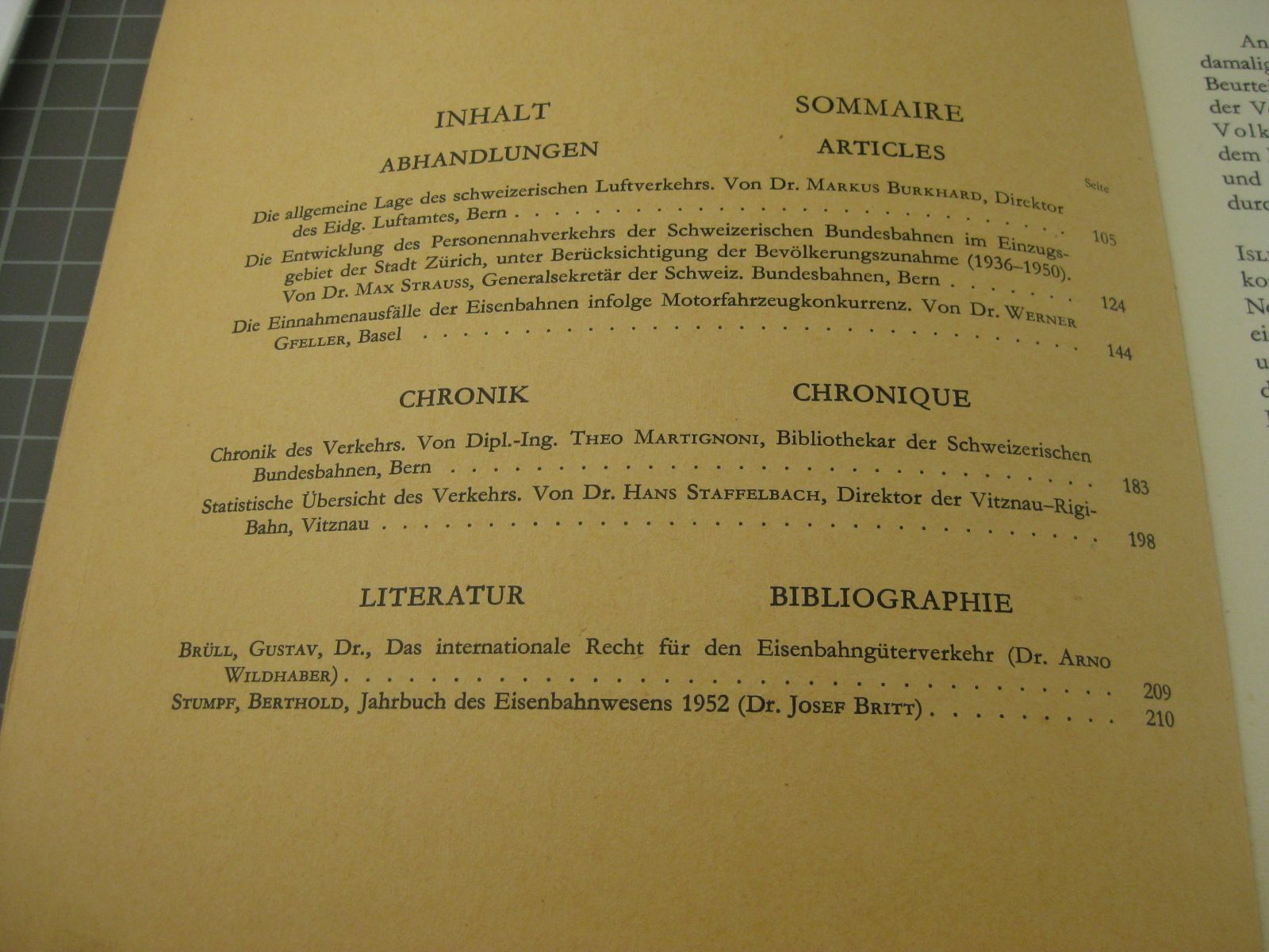 Livres: Schweizerisches Archiv Verkehrs-Wissensc – D'occasion à Malters par Marosko 1
