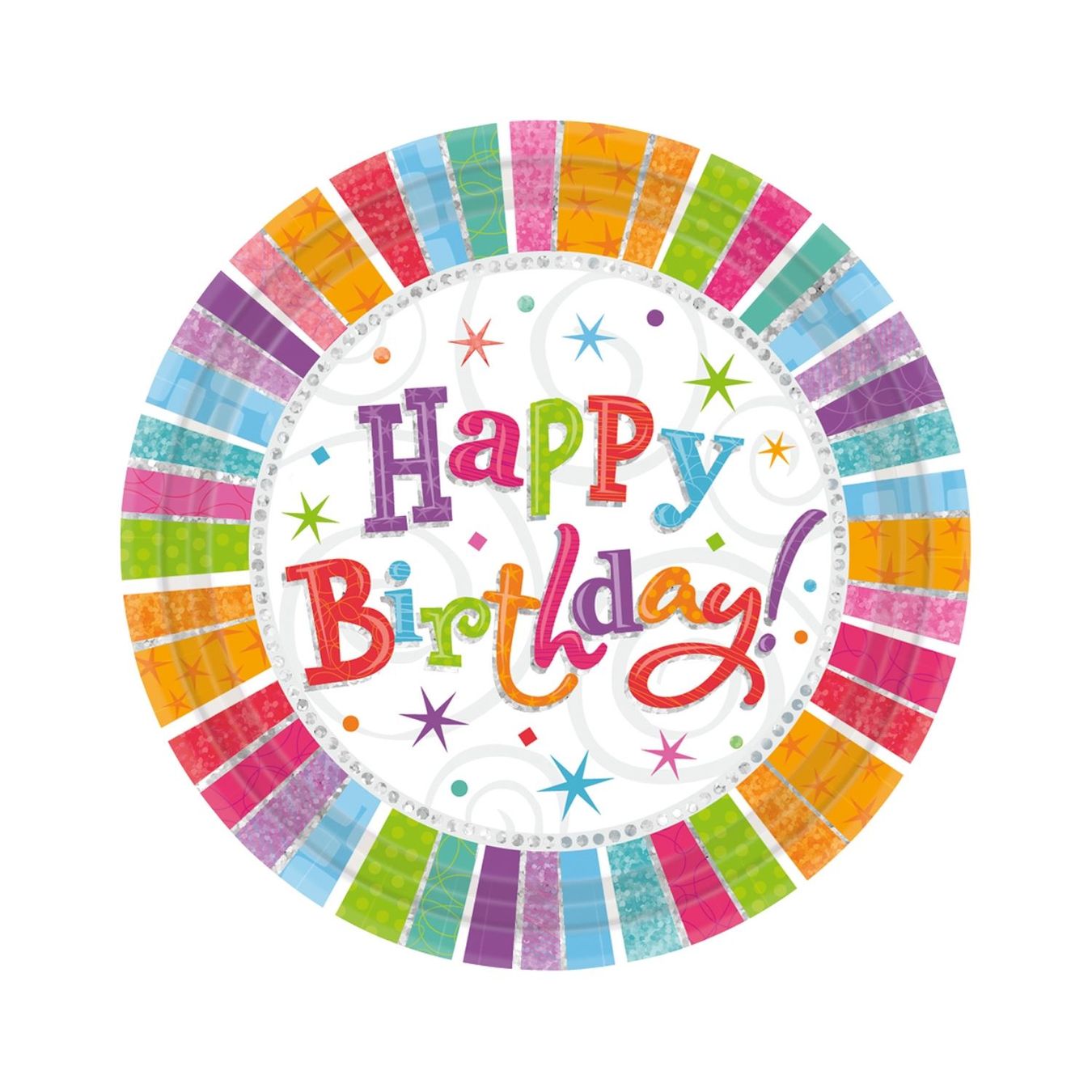 Piatti: 8 Kartonteller Happy Birthday, d 23 cm – Nuovo e nell'imballaggio originale da Wettingen venduto da Swala 1