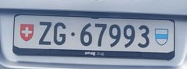 Autonummer ZG 67993 Kontrollschild Kanton Zug