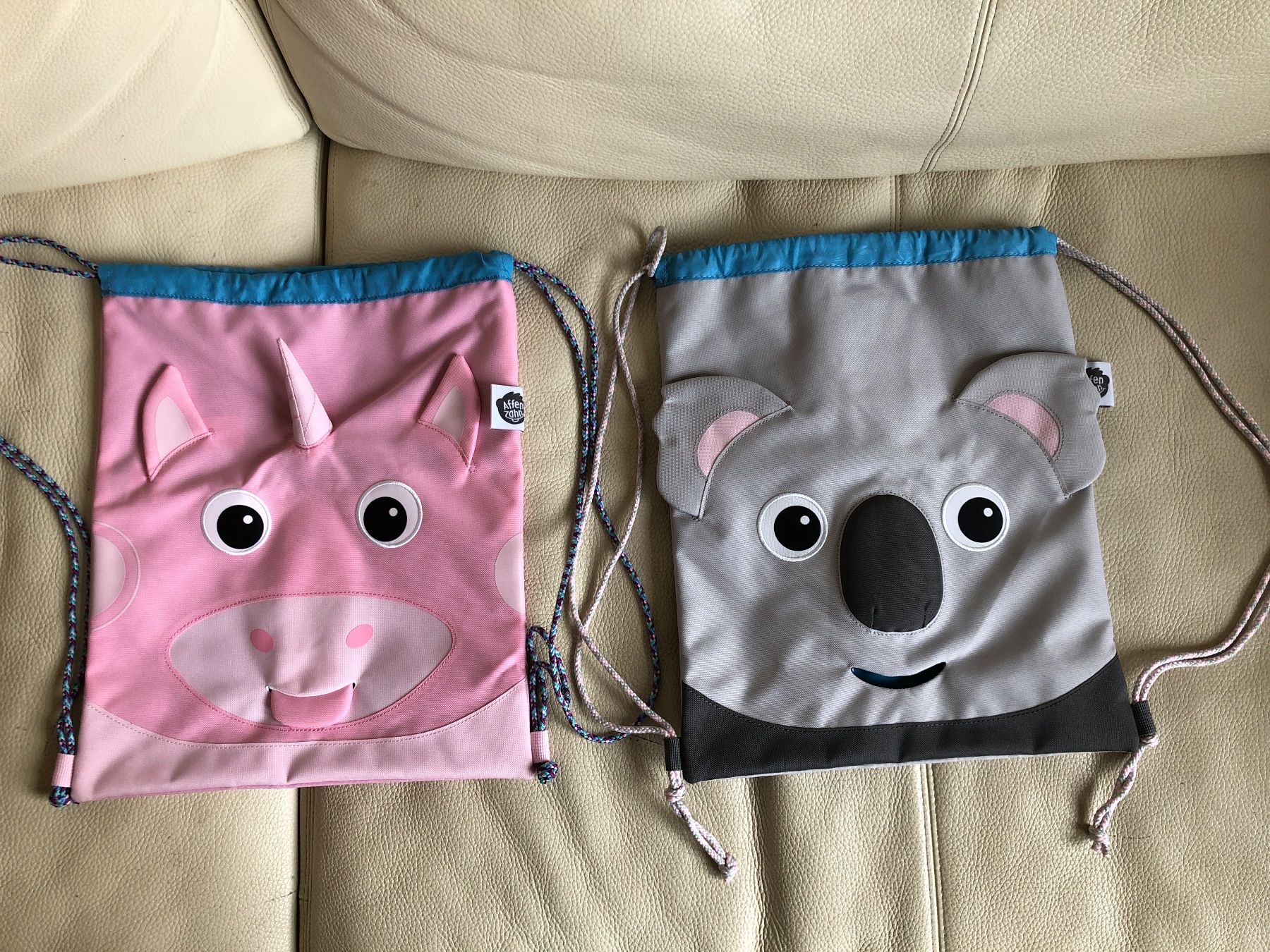 AFFENZAHN Sportbeutel Turnsack „Einhorn“ „Koala“ NEU (Nuovo