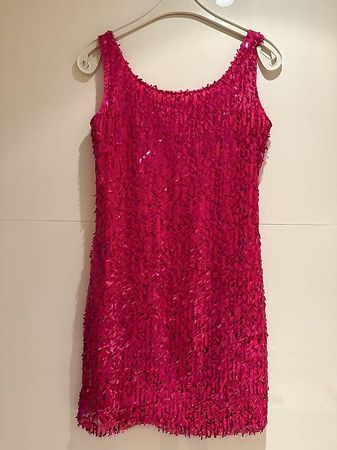 Faschingskleid, Barbiekleid, Kleid, pink, Pailletten