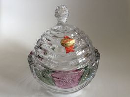 ANNA HÜTTE Bonbonnière en cristal / kristall Deckeldose