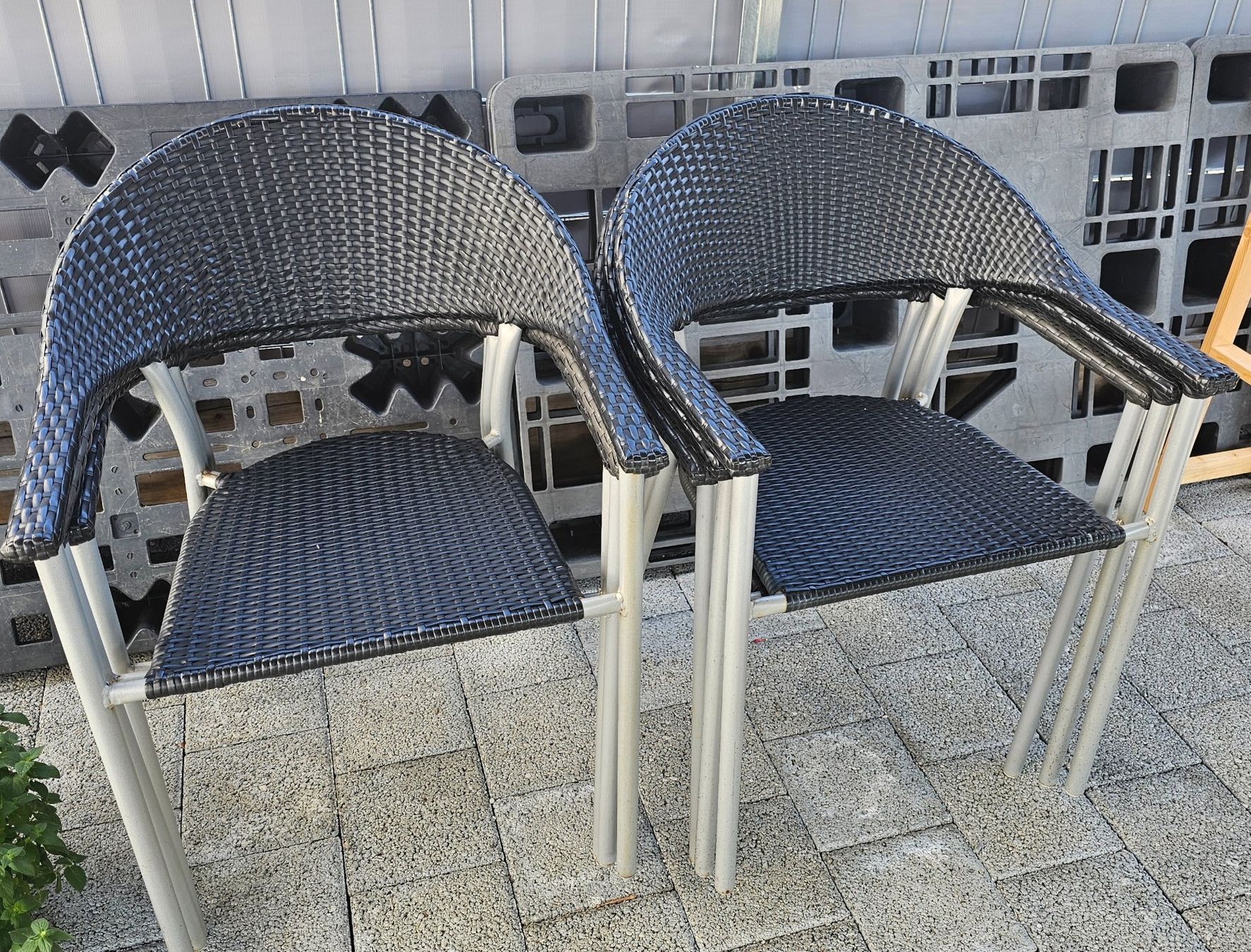 Tischset: Glas Gartentisch &6Rattan Stuhl – Gebraucht aus Dürnten von Anbra1 2
