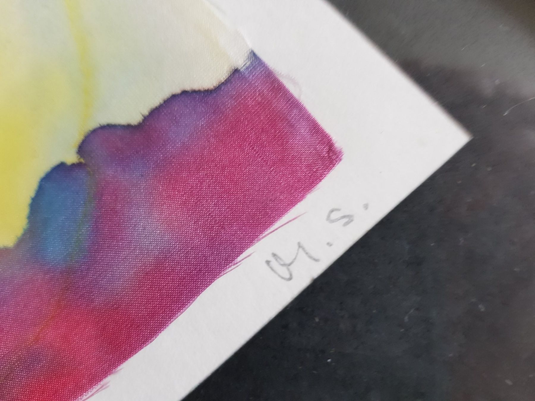 Dipinti: Aquarell auf Seide "Göttin, Hexe oder Engel?", signiert M.S. – Usato da Berneck venduto da heikodzint 3