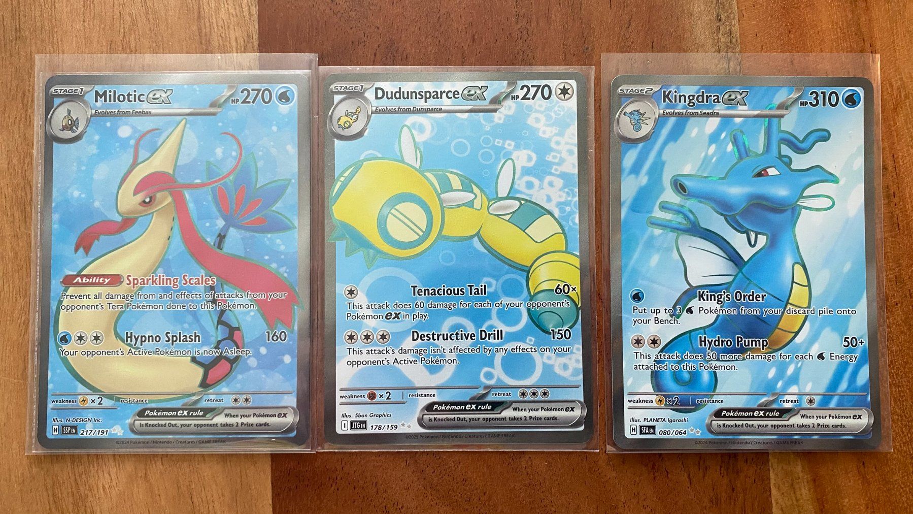 Pokémon Sammelbilder & Trading cards: Milotic Ex, Dudunsparce Ex & Kingdra Ex Pokemon Set – Gebraucht aus Winterthur von PikaPoki