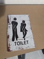 plaque métalique toilet