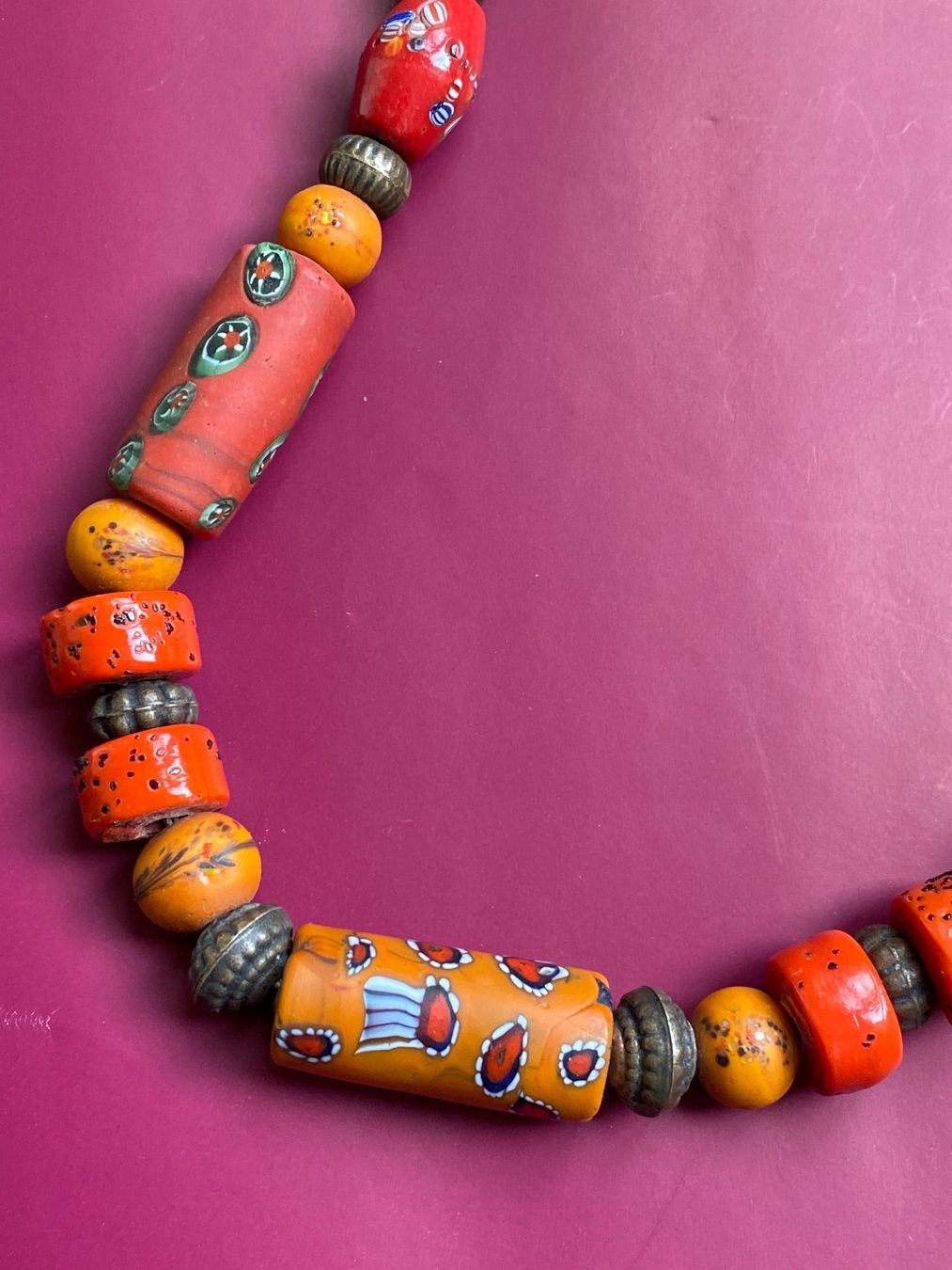 Murano Catenine: Antike Glasperlen Millefiori Collier – Usato da Bern venduto da schnupka 1