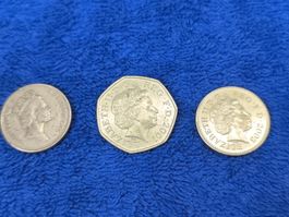 Seltene Englische Pfund Münzen Set, Jahrgänge 1992-2003