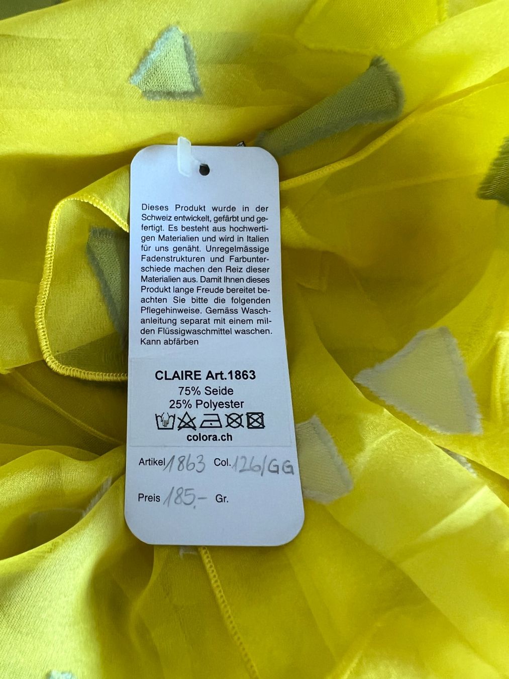 Colora Foulard & Sciarpe: Colora Schal, 75% Seide, Gelb, NEU – Nuovo e nell'imballaggio originale da Worb venduto da farben20zauber 3