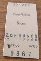 Billette Schweiz Sierre Siders Sion 2. Kl. 8367
