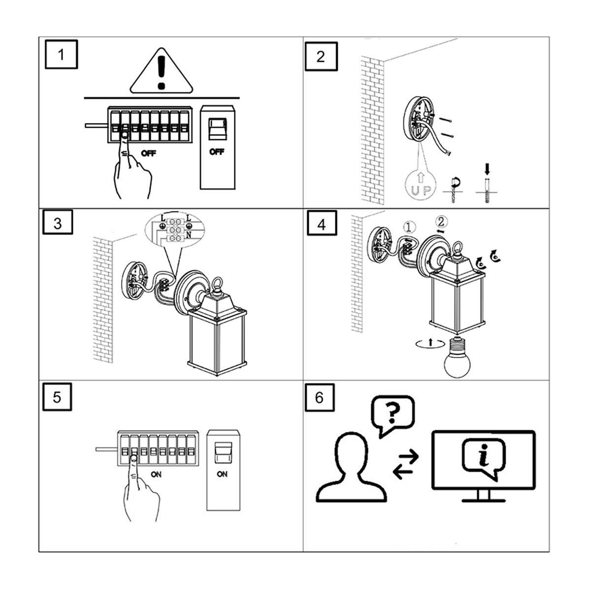 Lampade: Aussen Wandleuchte, Laterne, 29 cm Höhe – Nuovo (secondo la descrizione) da Kreuzlingen venduto da Smart-Light 7