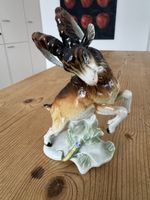 Steinbock mit Eidechse Figur, Porzellan, Vintage, Top