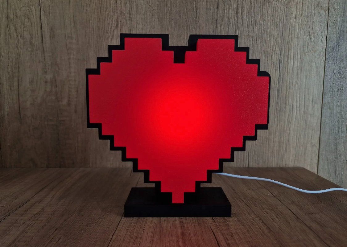 Lampen: Lampe lightbox décoration Cœur pixel – Gebraucht aus Noville von Berlusconi55