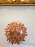 Kupfer Sonne Wanddeko, Vintage, Durchmesser 24cm