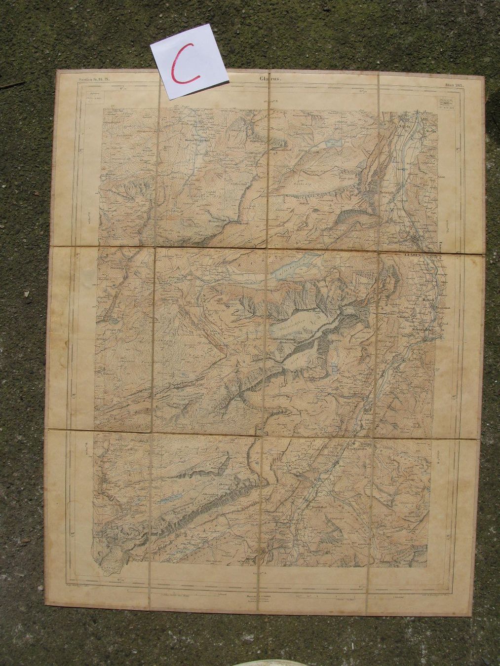 Cartine & Atlanti: Siegfriedkarte Glarus Blatt 263 von 1877 – Usato da Zürich venduto da morez 1