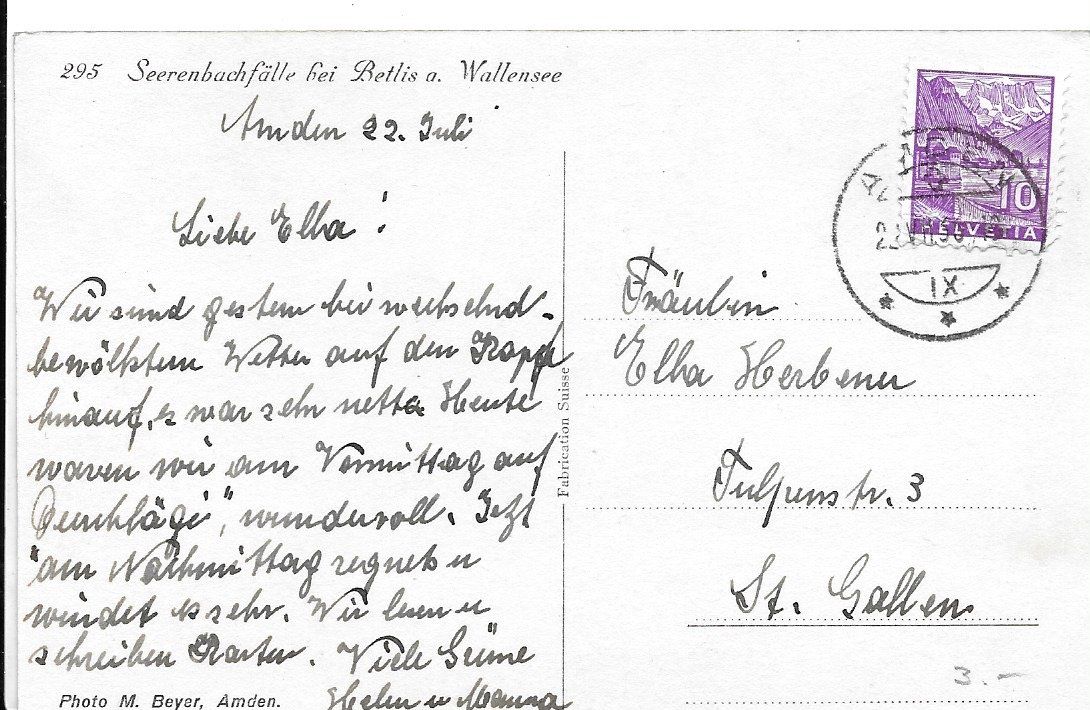 Cartoline postali: Seerenbachfälle bei Betlis – Usato da Altstätten SG venduto da alpalfa 1