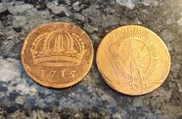 Schweden Notmünze 1715 & 1718 ab Fr.1.-