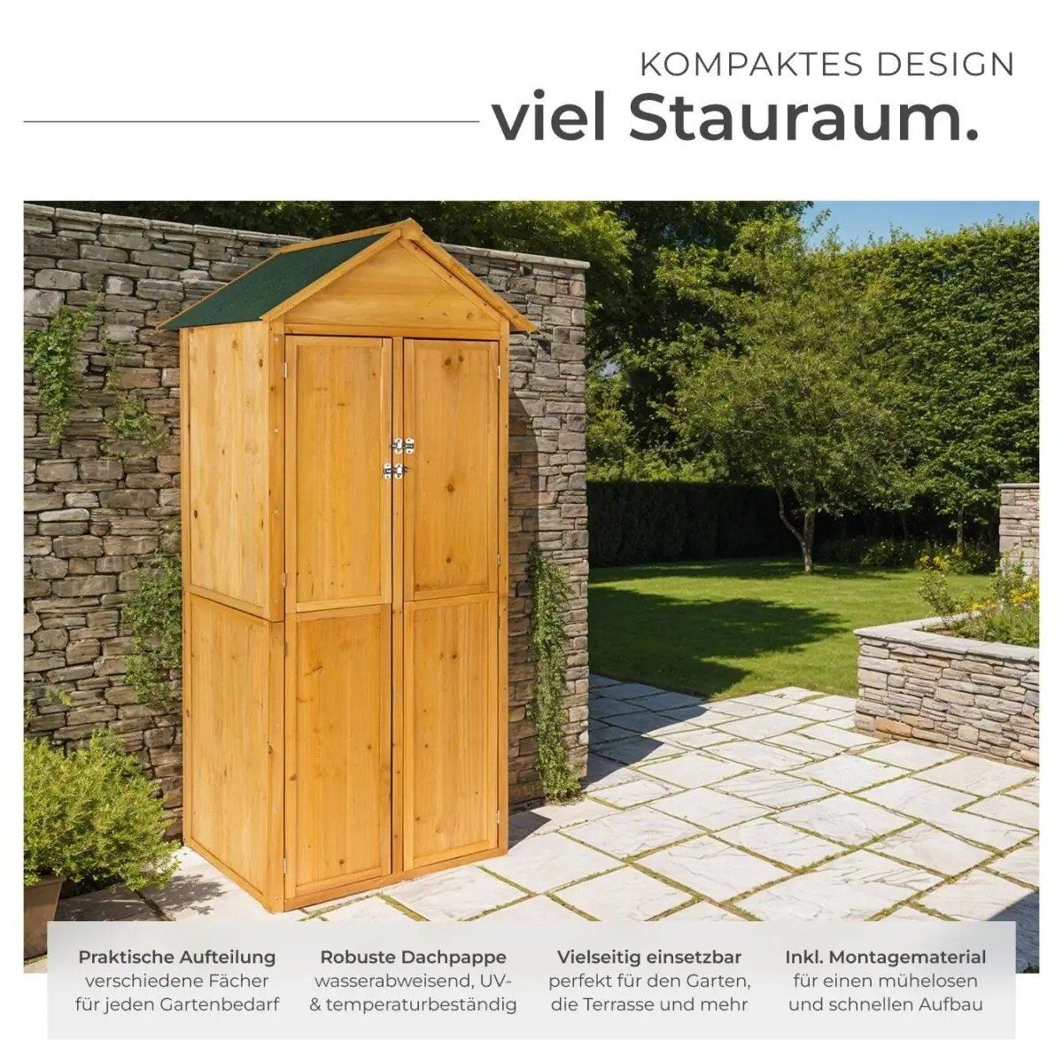 Casette da giardino & serre: Gartenschrank mit Spitzdach Geräteschrank Holz CORVENA – Nuovo e nell'imballaggio originale da Lachen SZ venduto da sw3zzy 2