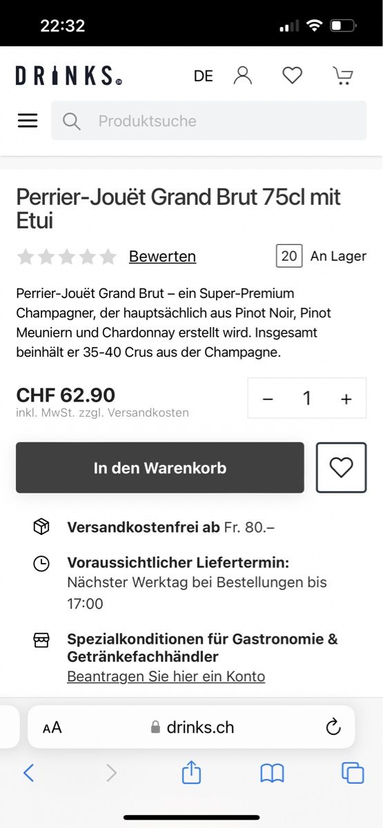 Laurent Perrier Bevande alcoliche: 2x  Perrier-Jouët Grand Brut 75cl – Nuovo e nell'imballaggio originale da Hägendorf venduto da matty01 6