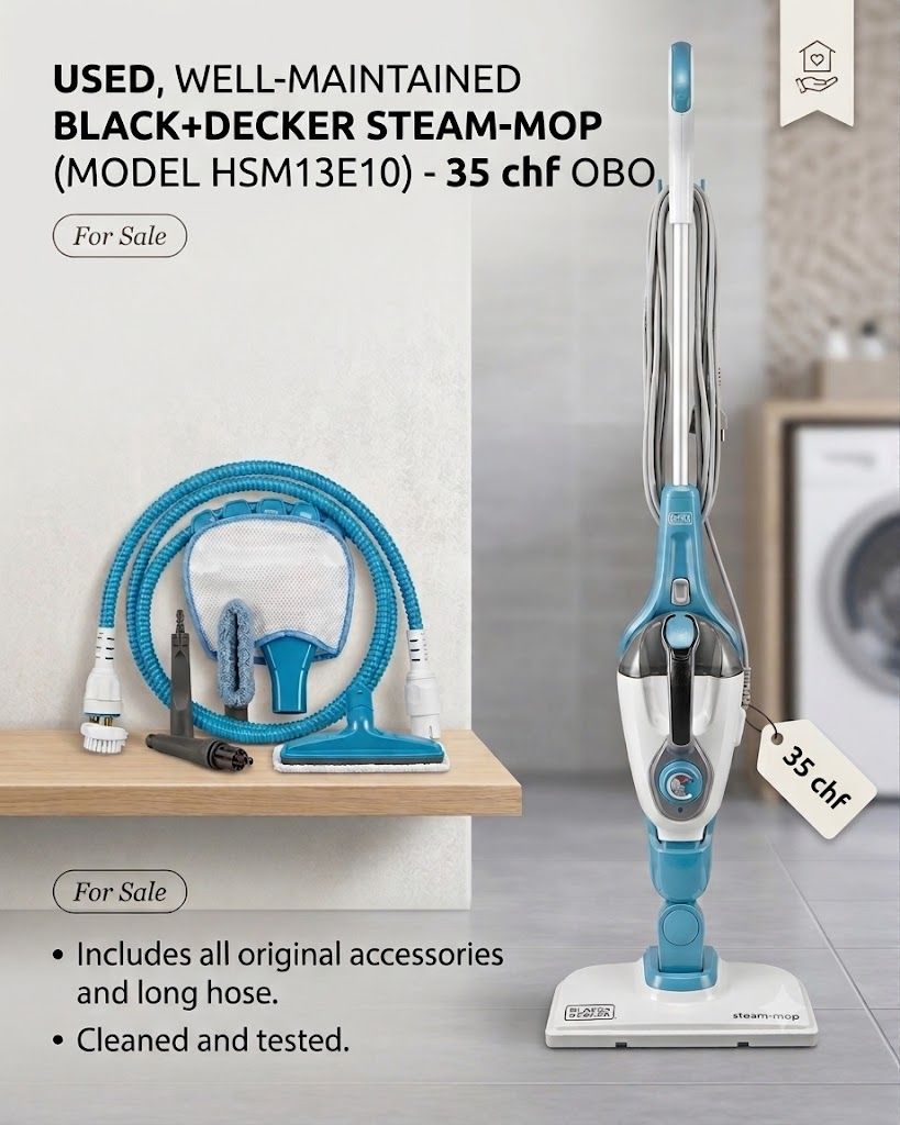 Pulitori a vapore: Black+Decker Steam-Mop HSM13E10 Used – Usato da Biel/Bienne venduto da ver_n5sj