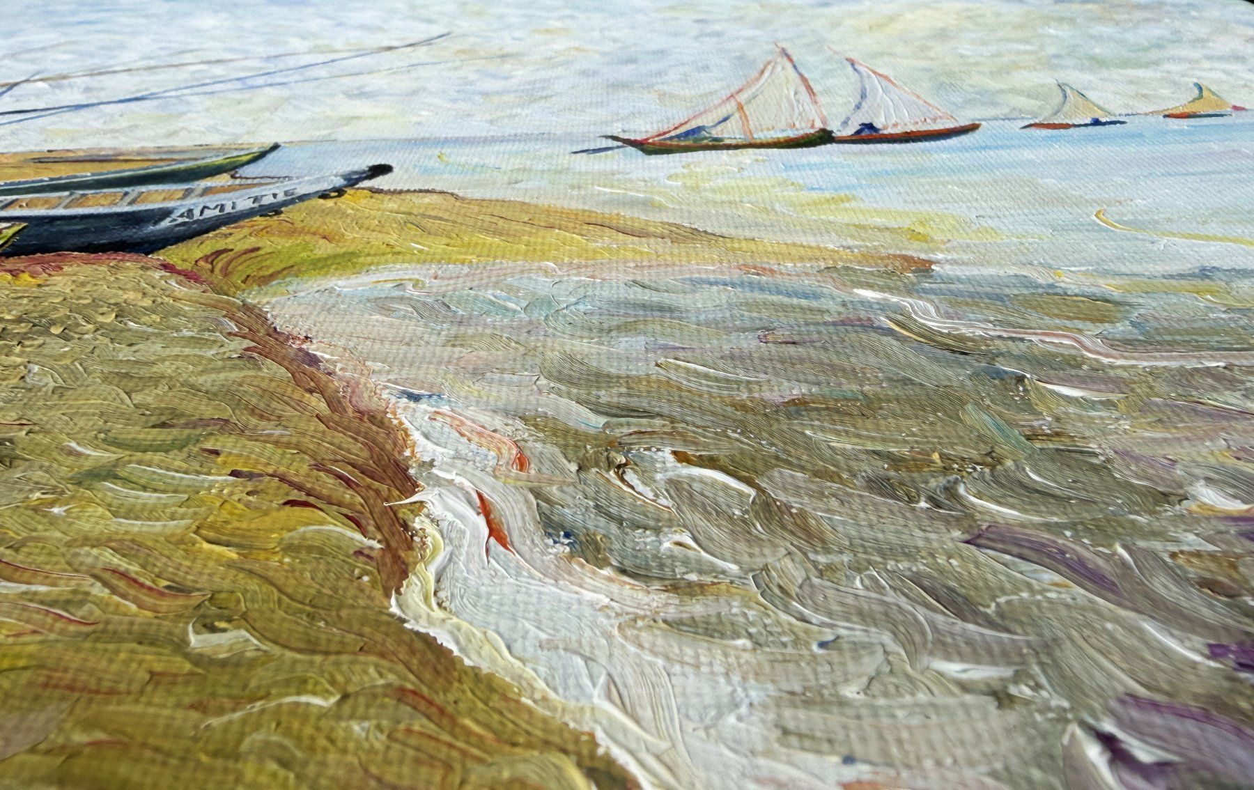 Dipinti: Reproduktion Vincent van Gogh "Fischerboote am Strand...." – Usato da Wangen b. Olten venduto da Buntgemischt 3