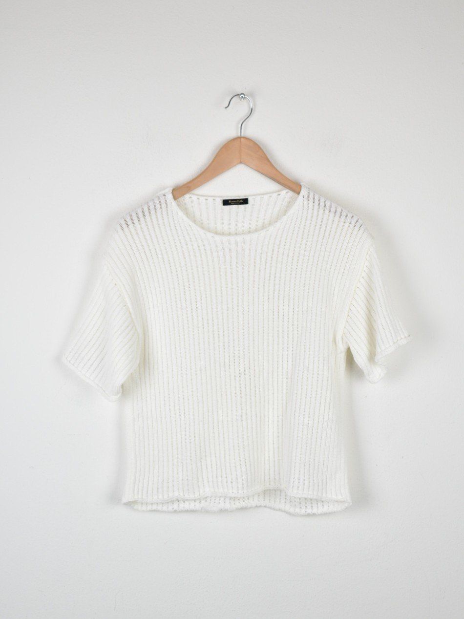 Massimo Dutti Maglioni & Felpe: Massimo Dutti Kurzarmpullover Gr.M, weiss – Usato da Nürensdorf venduto da 2ND_STORY