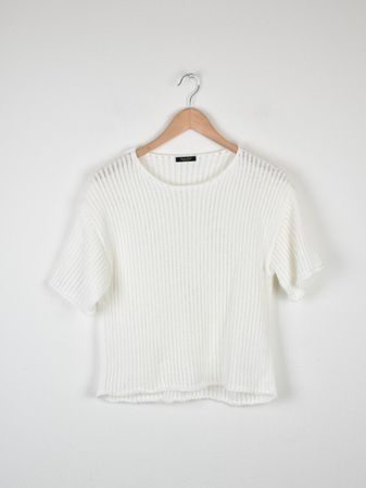 Massimo Dutti Kurzarmpullover Gr.M, weiss